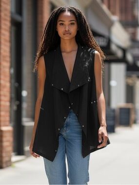 Ryan Roberts linen black vest